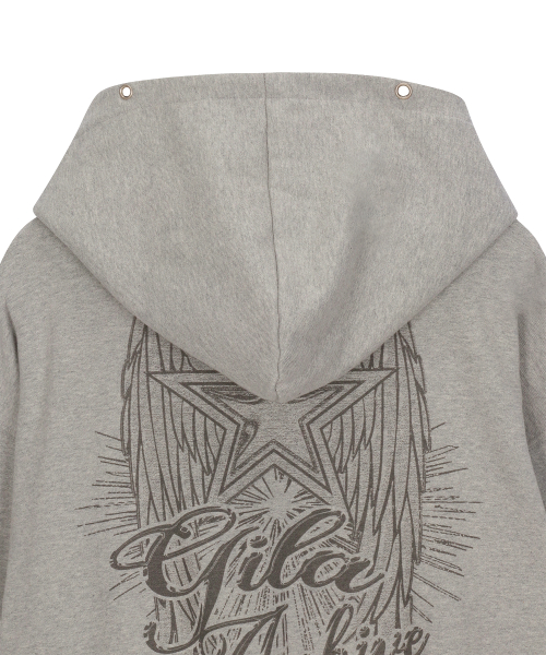 STAR WING HOOD ZIP-UP_GY