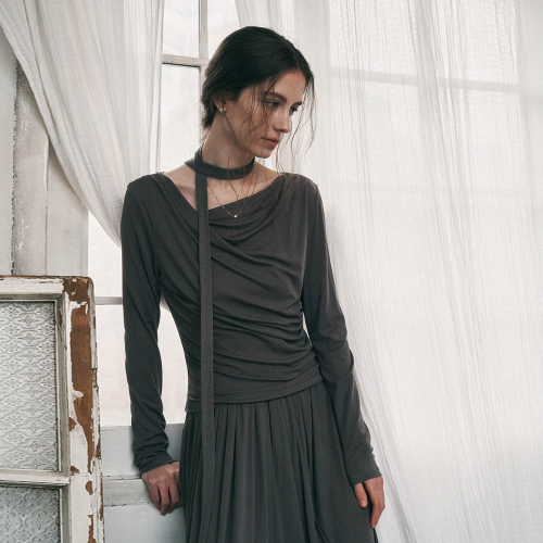 PM_Off-the-shoulder top and skirt set_2color