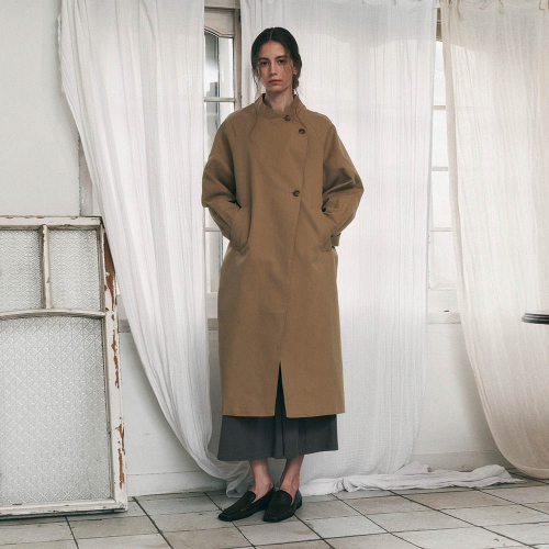 PM_Bevel button trench coat_2color