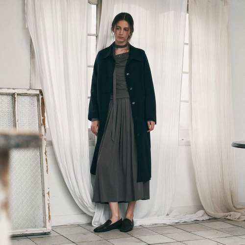 PM_Long solid цвет trench coat_2color