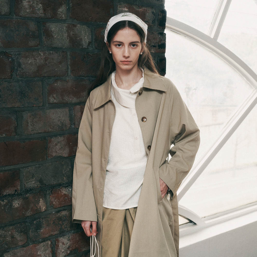 PM_Long solid цвет trench coat_2color
