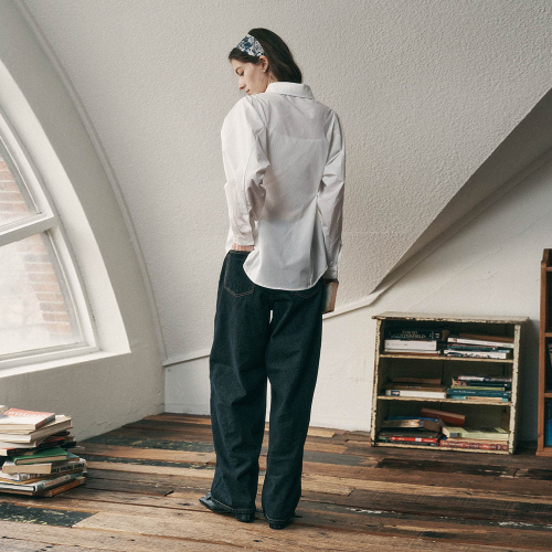 PM_Solid цвет denim pants_DARK BLUE