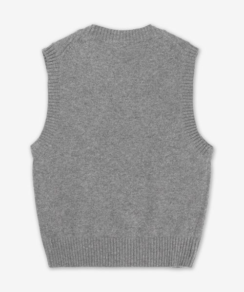 Шерстяной жилет с графикой — Frost Grey / K2308523