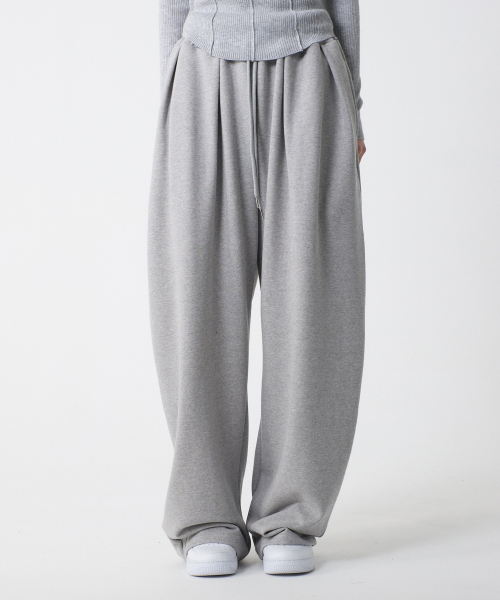 Широкие спортивные брюки с защипами (Grey)