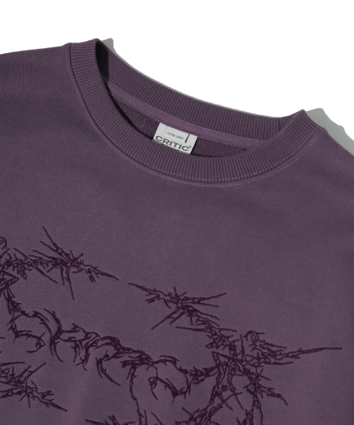 SPIKE WORMHOLE SWEAT SHIRTS PURPLE