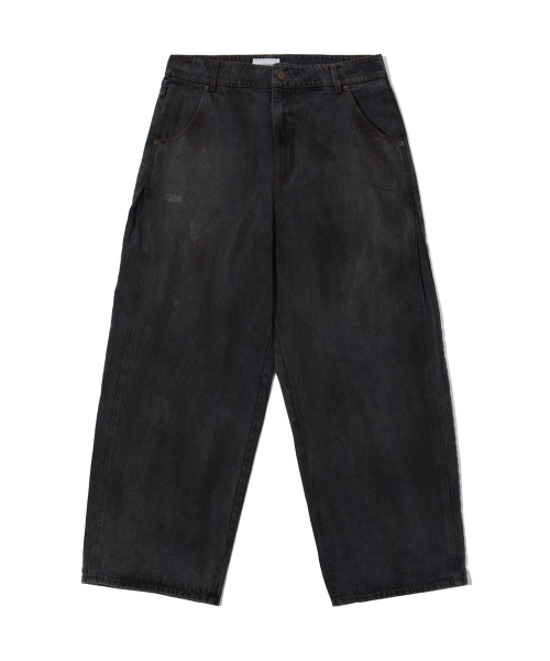 DIRTY WASHED DENIM PANTS BLACK DENIM