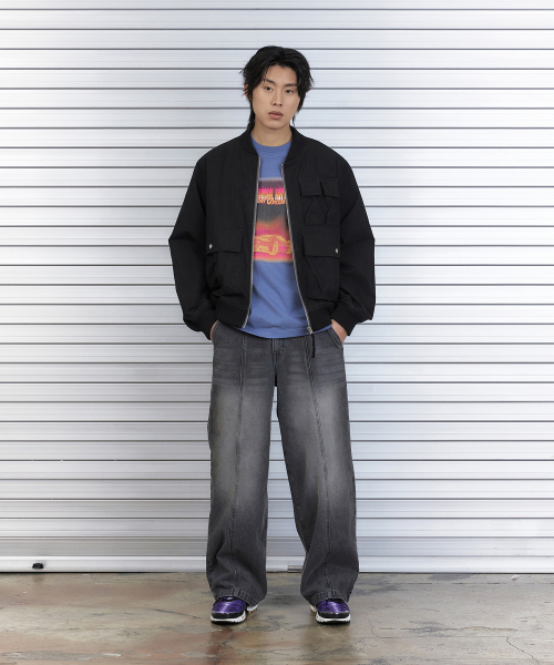 MULTI POCKET MA-1 JUMPER (BLACK)