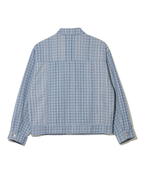 DENIM PANELLING TRUCKER JACKET (BLUE)