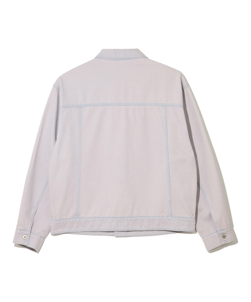DENIM PANELLING TRUCKER JACKET (PINKISH BLUE)