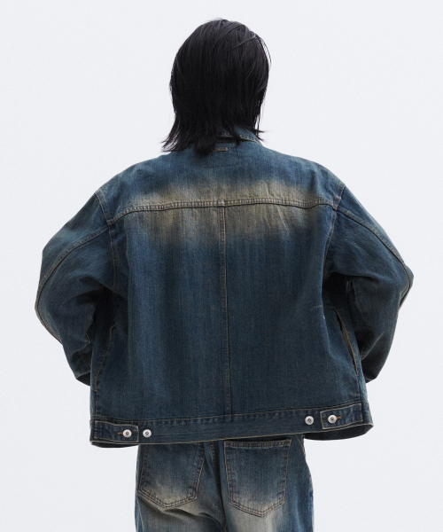 Двухкарманная вощёная джинсовая куртка — VINTAGE INDIGO