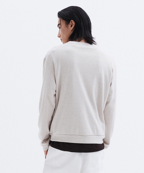 Лонгслив с круглым вырезом - LIGHT BEIGE