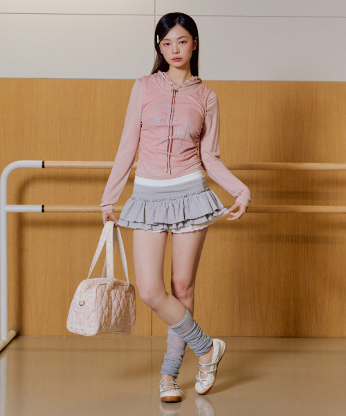 Graphic Fabric Square Bag [PINK]