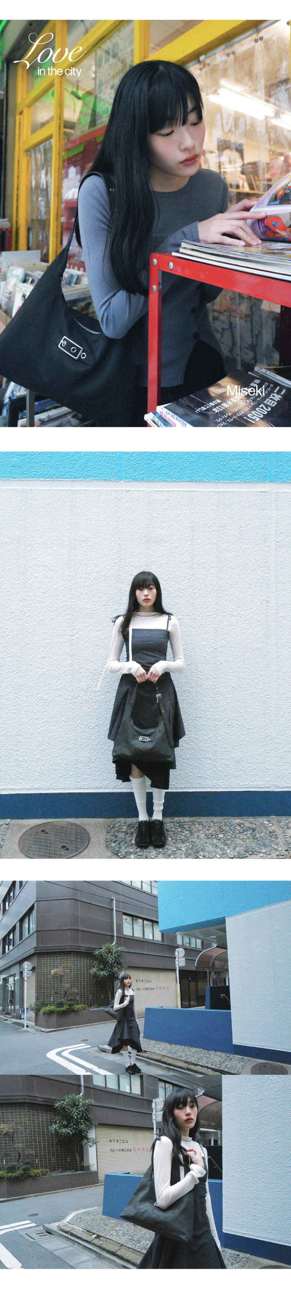 【Miseki SEOUL】25SS★ Belted flat shoulder bag MUSINSA | MISEKI SEOUL Belted flat shoulder bag CHARCOAL