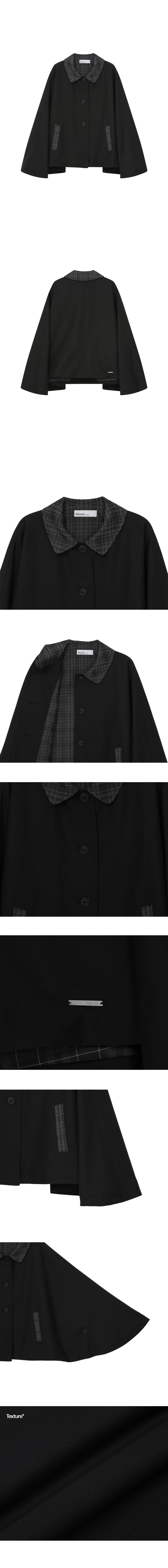 【Miseki SEOUL】25SS★ Check cape jacket MUSINSA | MISEKI SEOUL Check cape jacket BLACK