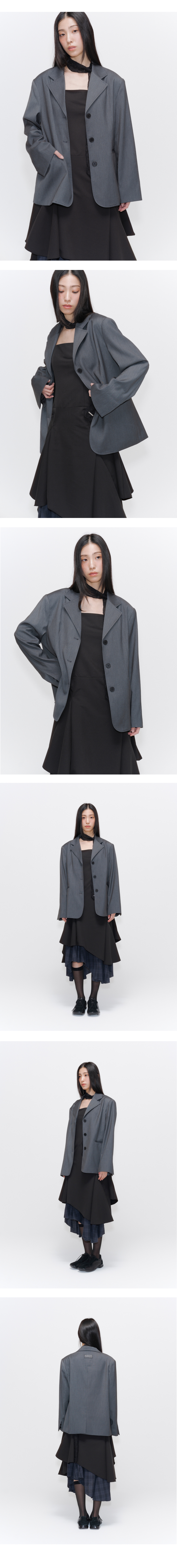 MISEKI SEOUL[ミセキソウル] Classic over blazer CHARCOAL MUSINSA | MISEKI SEOUL Classic over blazer CHARCOAL