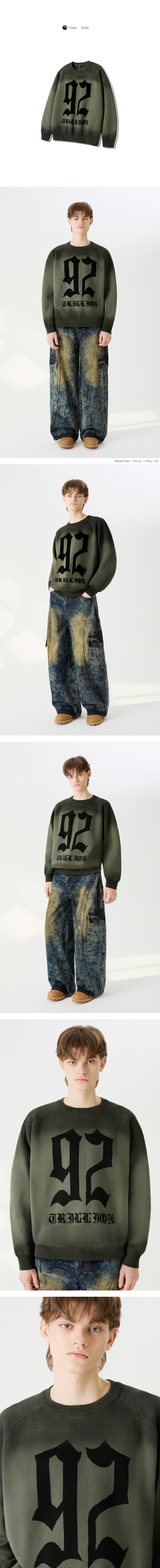 ★TRILLION★2025SS★Gothic Graphic Washing Knitwear★3色 MUSINSA | TRILLION Gothic Graphic Washed Jacquard Knit [Brown]