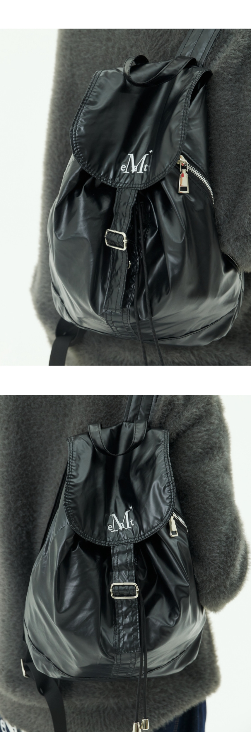 【MUCENT♥] Glossy String Mini Backpack (2 Colors) MUSINSA | MUCENT GLOSSY MINI BACKPACK (2Color)