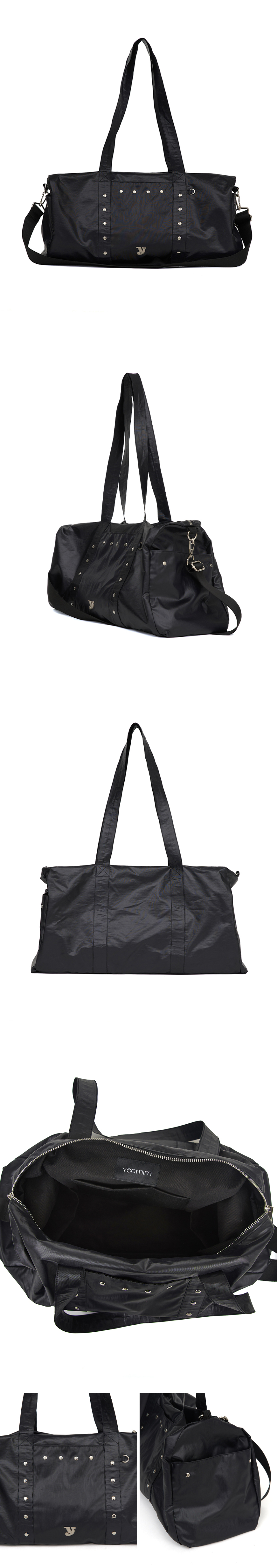 MUSINSA | YEOMIM stud duffle bag (black)