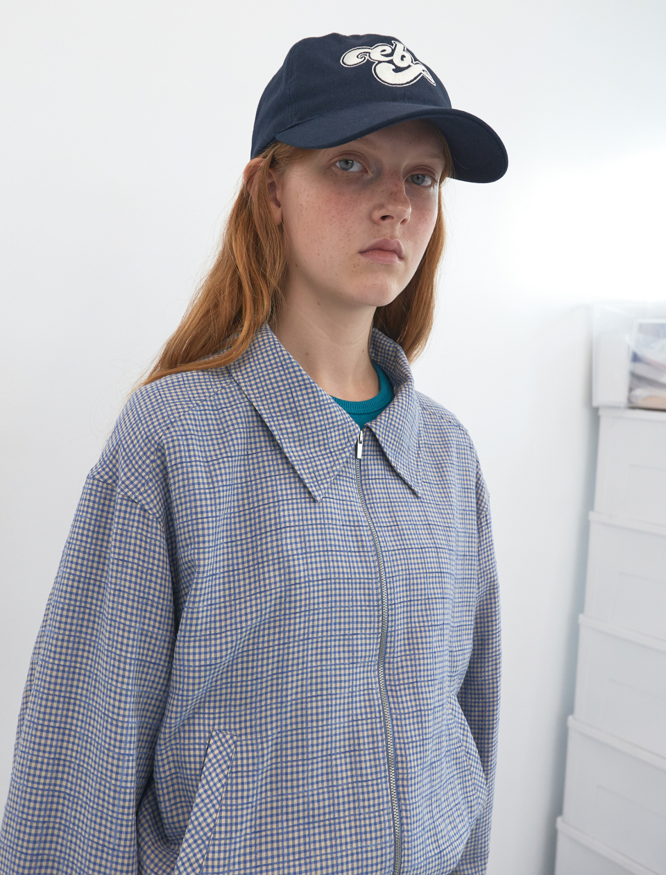 MUSINSA | ENZO BLUES Gingham Check Blue Jacket (Blue)