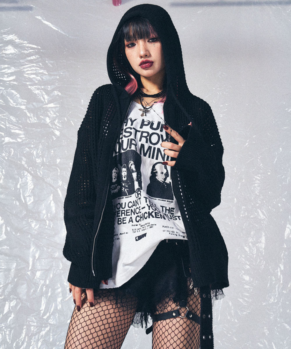 トップス SCHISM INDUCINGCROSS MESH ZIP HOODIE MUSINSA | SCHISM INDUCING CROSS MESH ZIP HOODIE BLACK