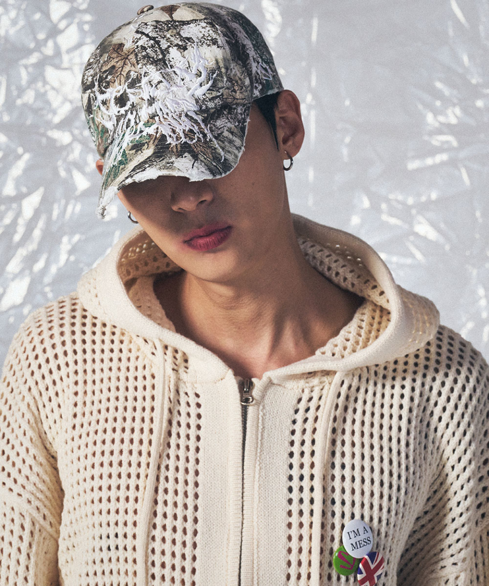 CROSS MESH ZIP HOODIE IVORY 상세 이미지 17