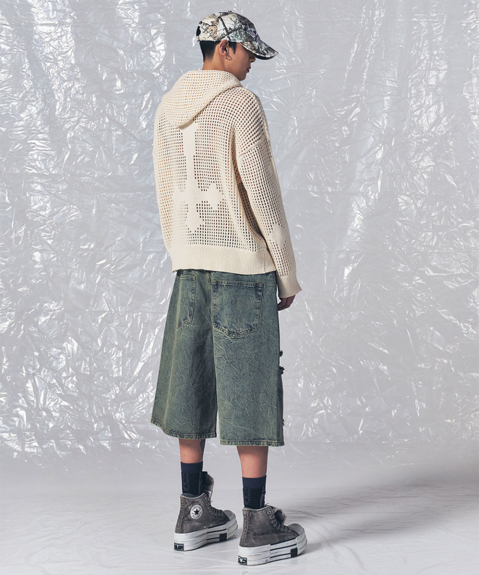 CROSS MESH ZIP HOODIE IVORY 상세 이미지 23