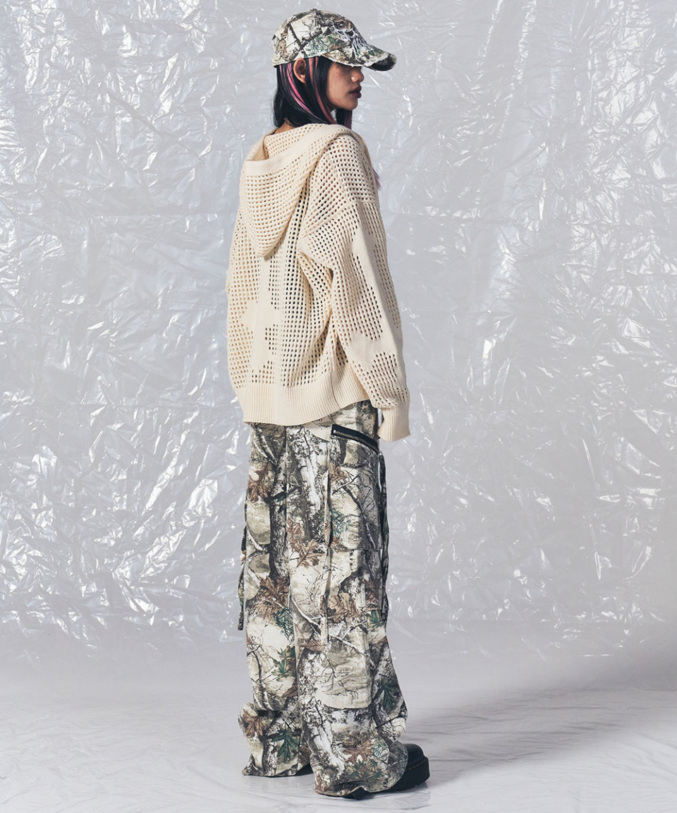 CROSS MESH ZIP HOODIE IVORY 상세 이미지 12