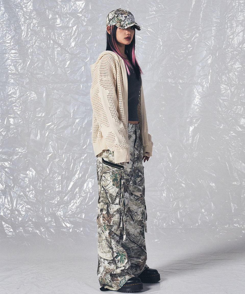 CROSS MESH ZIP HOODIE IVORY 상세 이미지 10
