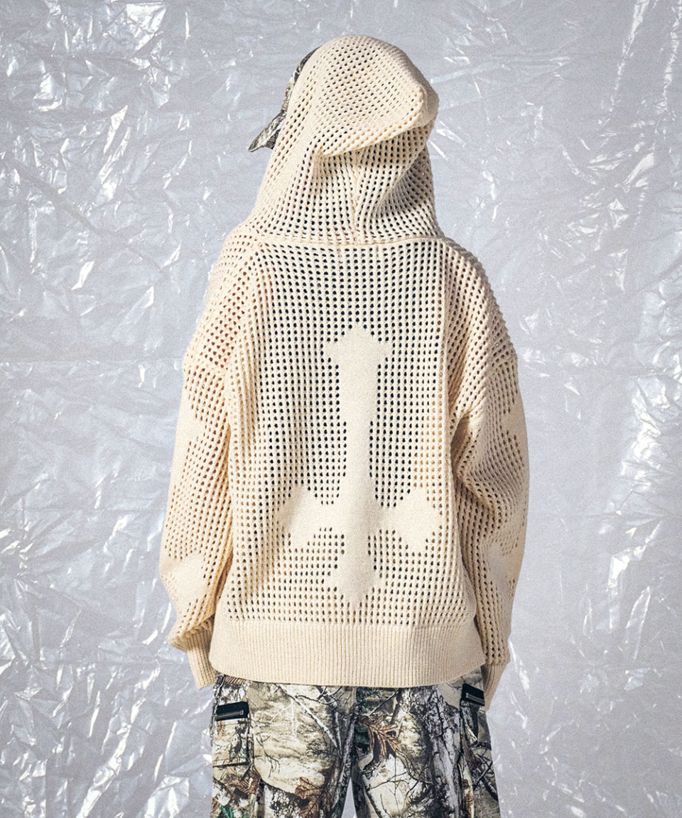 CROSS MESH ZIP HOODIE IVORY 상세 이미지 27