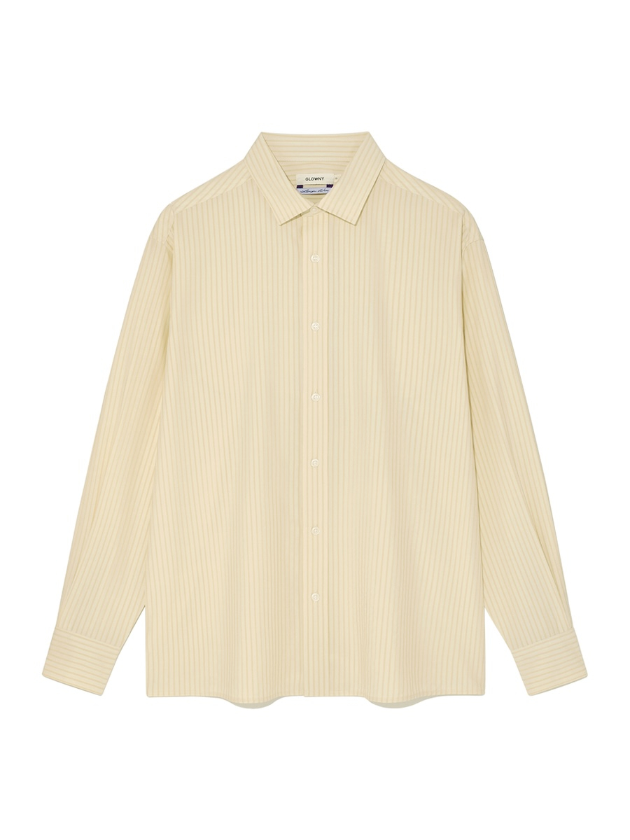 ★GLOWNY★ WILLY BOXY SHIRT (3 Colors) MUSINSA | GLOWNY WILLY BOXY SHIRT (BEIGE STRIPE)