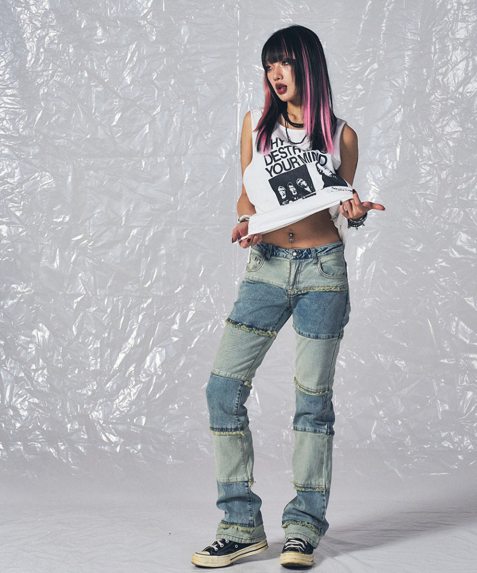 【SCHISM INDUCING】SCHISM PATCH JEANS BLUE 2colors MUSINSA | SCHISM INDUCING BFBF JEANS BLUE