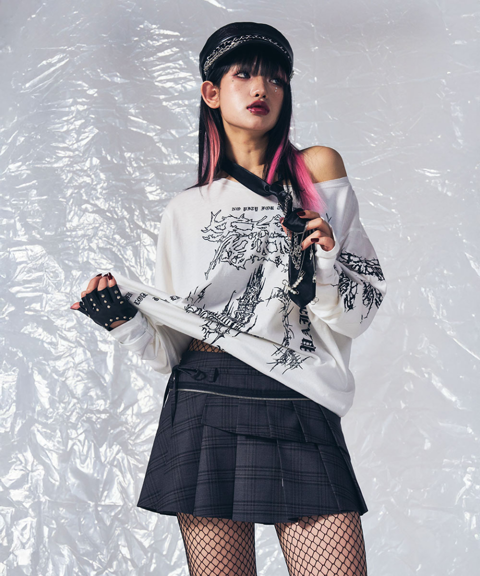MUSINSA | SCHISM INDUCING SCHOOL PLEATED SKIRT CHARCOAL