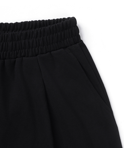 One-Tuck 8-Part Sweat Bermuda Pants Black