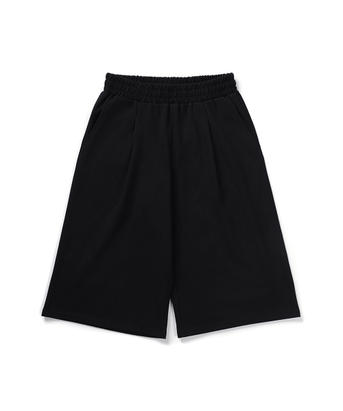 One-Tuck 8-Part Sweat Bermuda Pants Black