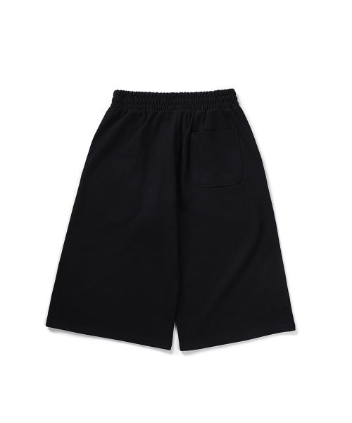 One-Tuck 8-Part Sweat Bermuda Pants Black