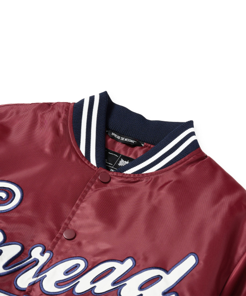 W BASEBALL PADDING JACKET - BURGUNDY
