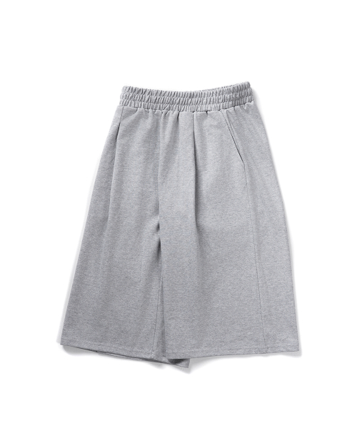 One-piece 8-part sweat bermuda pants grey