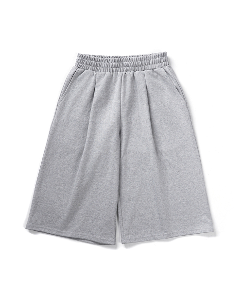 One-piece 8-part sweat bermuda pants grey