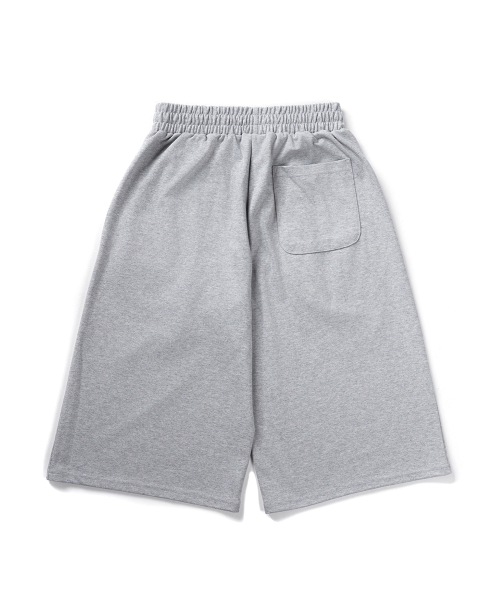 One-piece 8-part sweat bermuda pants grey