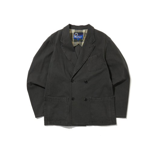Двубортный жакет из хлопка елочкой Charcoal_FR1WJ35U