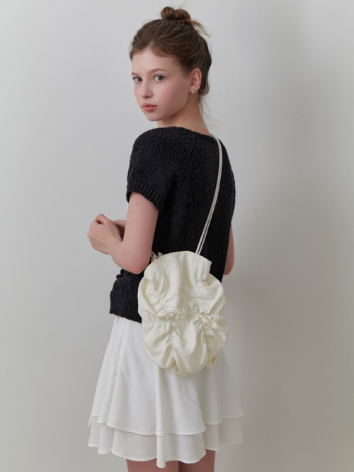 Bubble shirring bag (cream)