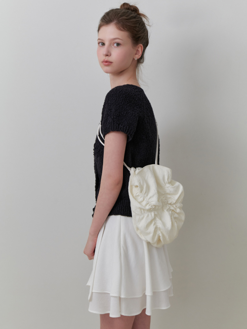 Bubble shirring bag (cream)
