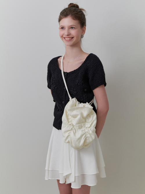 Bubble shirring bag (cream)