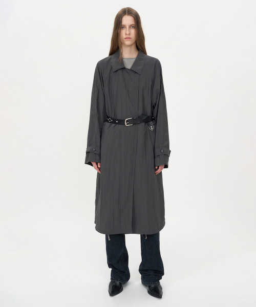 Легкий нейлоновый тренч Dark Grey