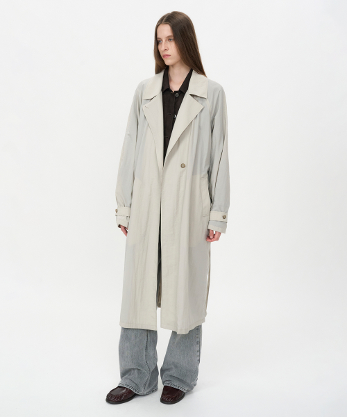 Прозрачный нейлоновый тренч ASH BEIGE