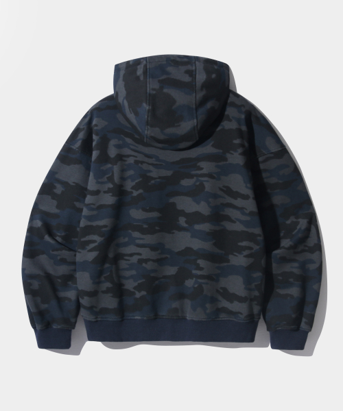 VLAD WASHED CAMOUFLAGE HOODED ZIP-UP_NAVY&GRAY