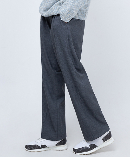 Широкие брюки Elegant Double-Pleated Wide Trousers (Dark Grey)