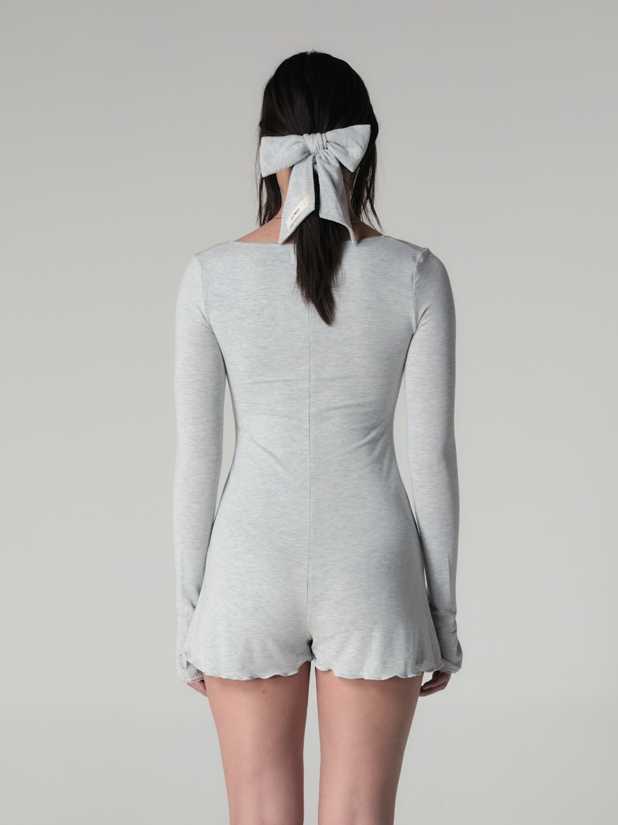 MUSINSA | GLOWNY BOW SCRUNCHIE (WHITE MELANGE)
