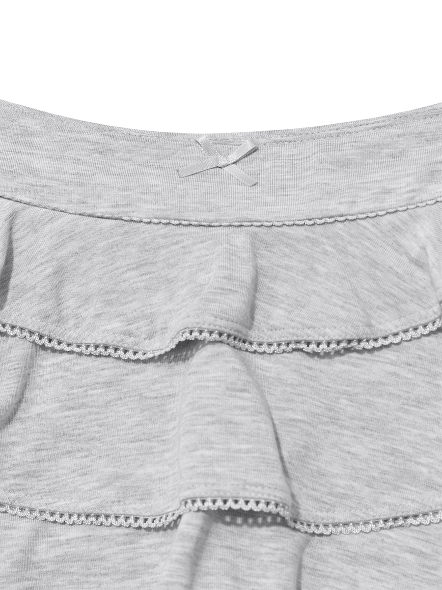 MUSINSA | GLOWNY PICOT FRILL MINI SKIRT (WHITE MELANGE)