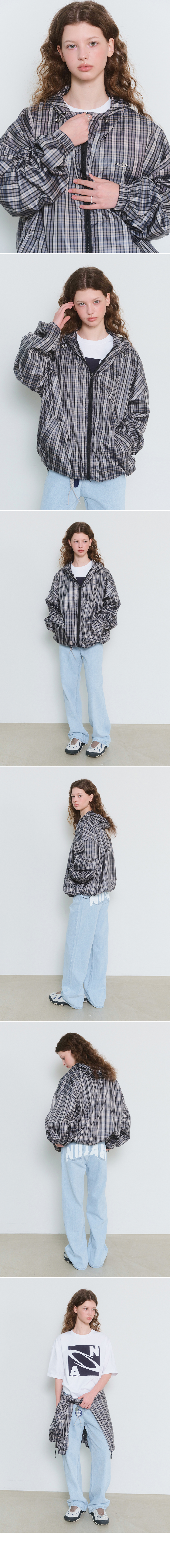 MUSINSA | NOIAGO NOI1520 Essential Check Windbreaker (Grey)